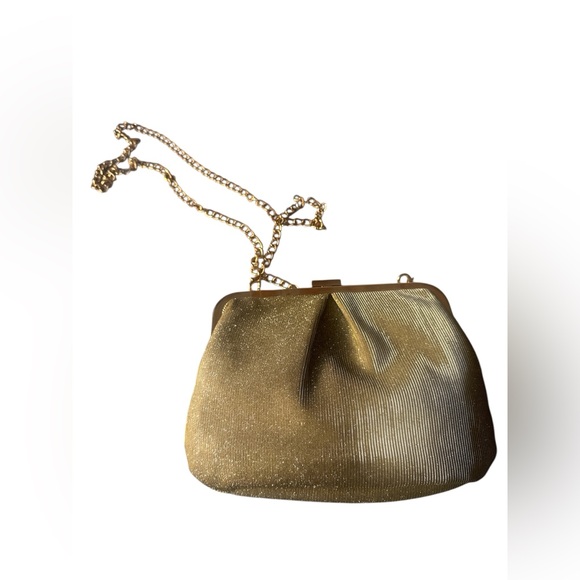 a new day Handbags - A New Day Metallic Gold Silver Crossbody or Clutch | EUC